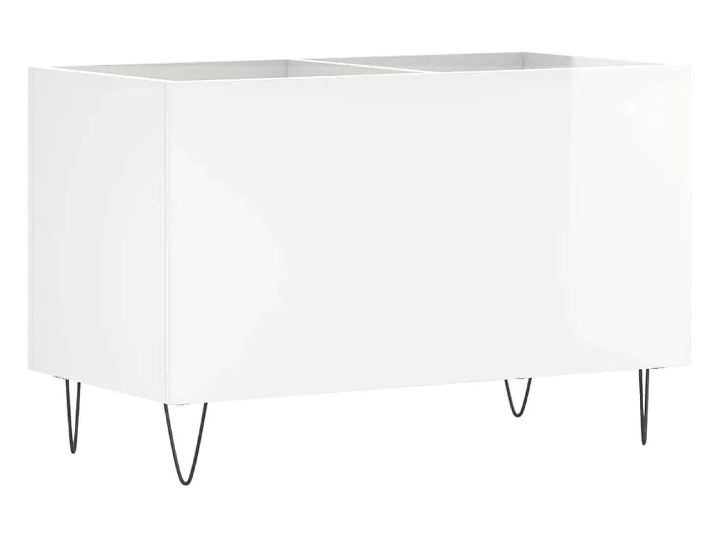 Armário p/ discos 74,5x38x48 cm deriv. madeira branco brilhante