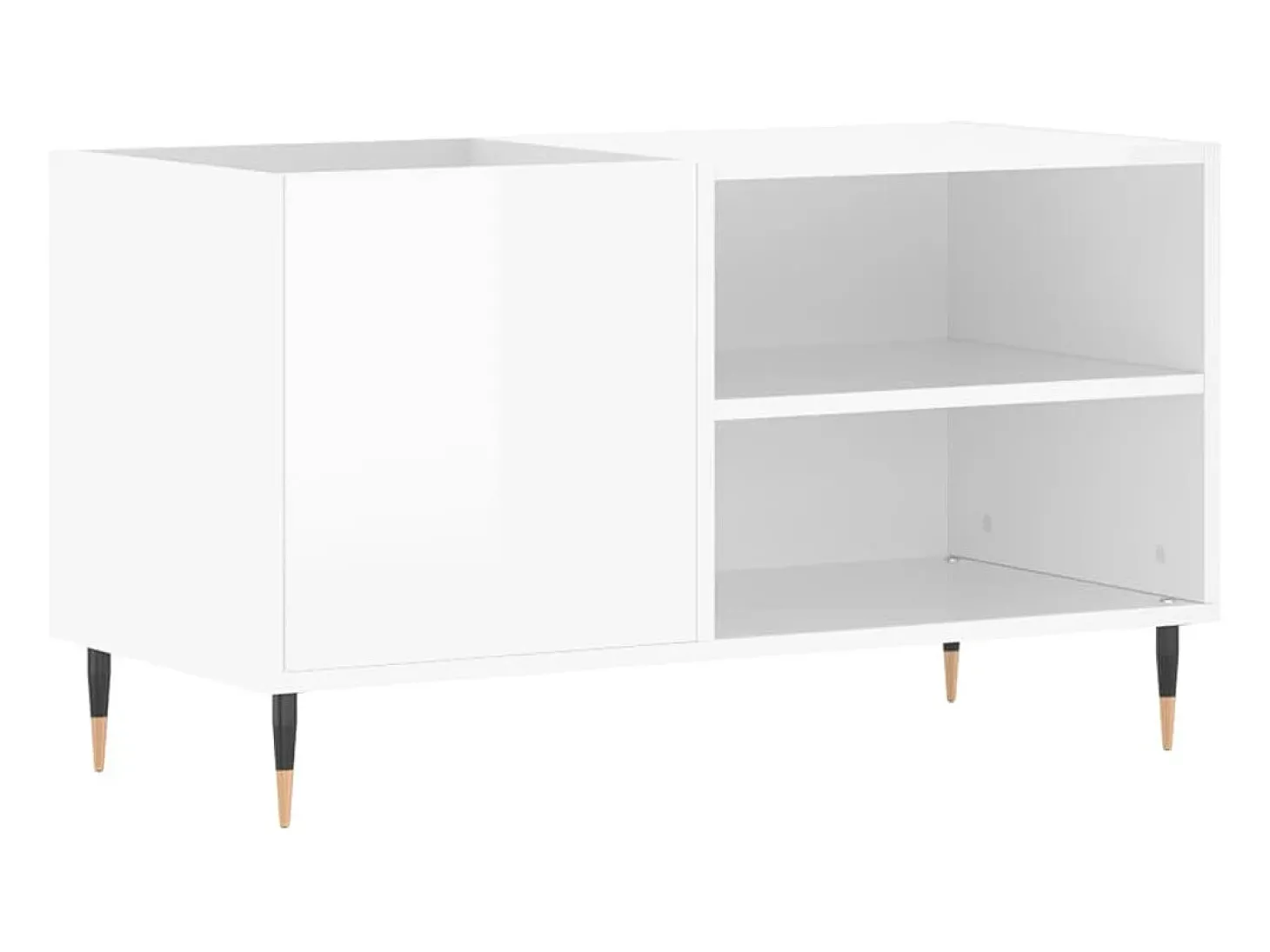 Armário p/ discos 85x38x48 cm deriv. madeira branco brilhante