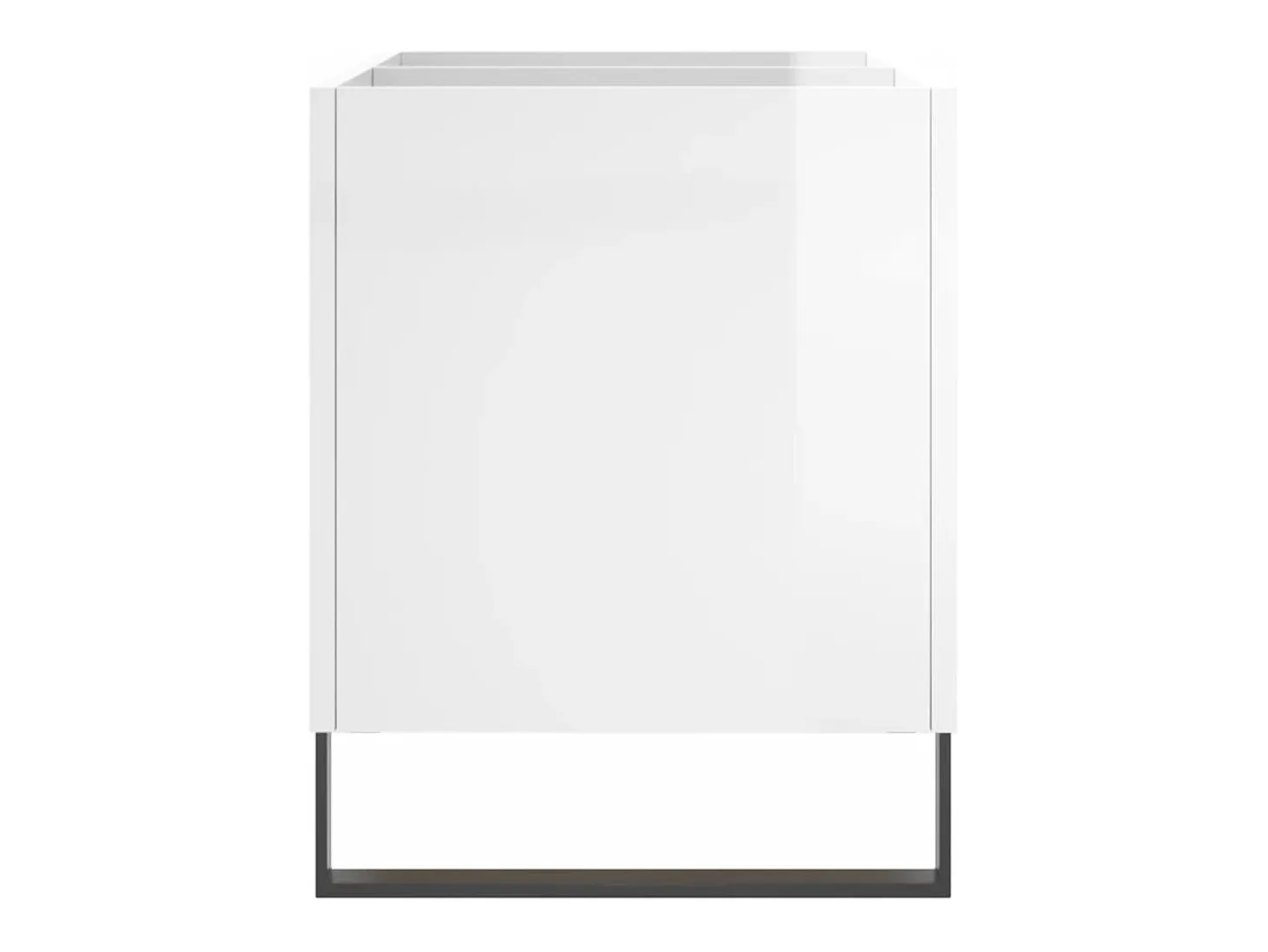 Armário p/ discos 74,5x38x48 cm deriv. madeira branco brilhante
