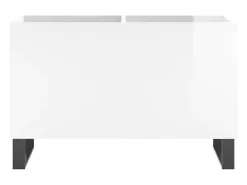 Armário p/ discos 74,5x38x48 cm deriv. madeira branco brilhante