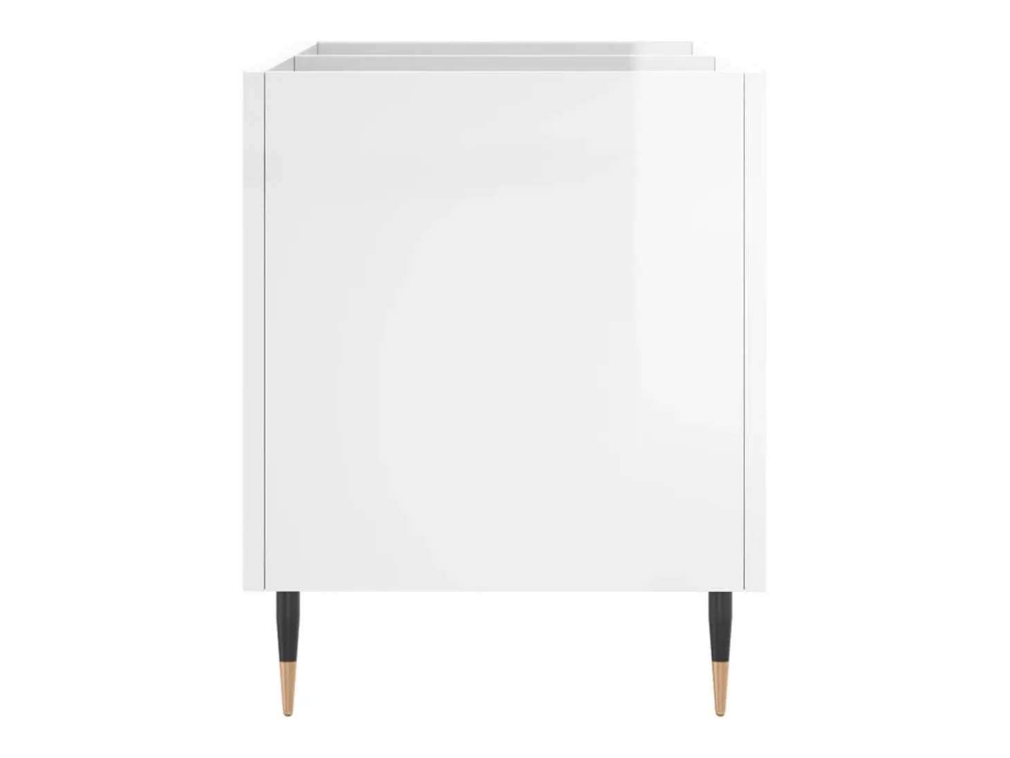 Armário p/ discos 74,5x38x48 cm deriv. madeira branco brilhante