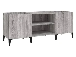 Armário p/ discos 121x38x48cm derivados madeira cinzento sonoma