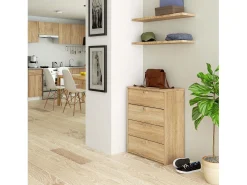 Armário para Calçados com 4 Portas Rebatíveis 60cm - Carvalho Sonoma