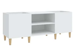 Armário para discos branco 121x38x48 cm madeira projetada