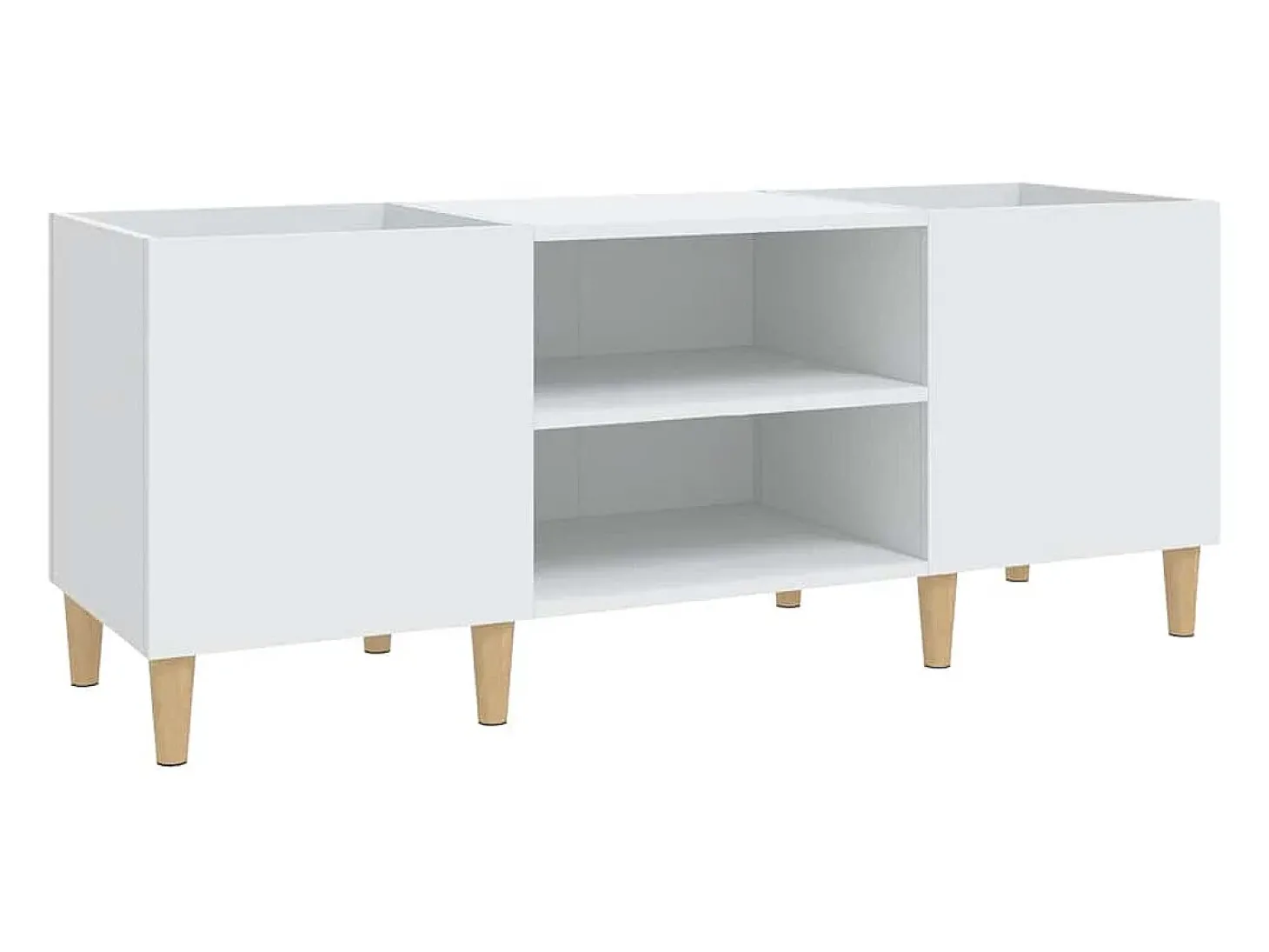 Armário para discos branco 121x38x48 cm madeira projetada