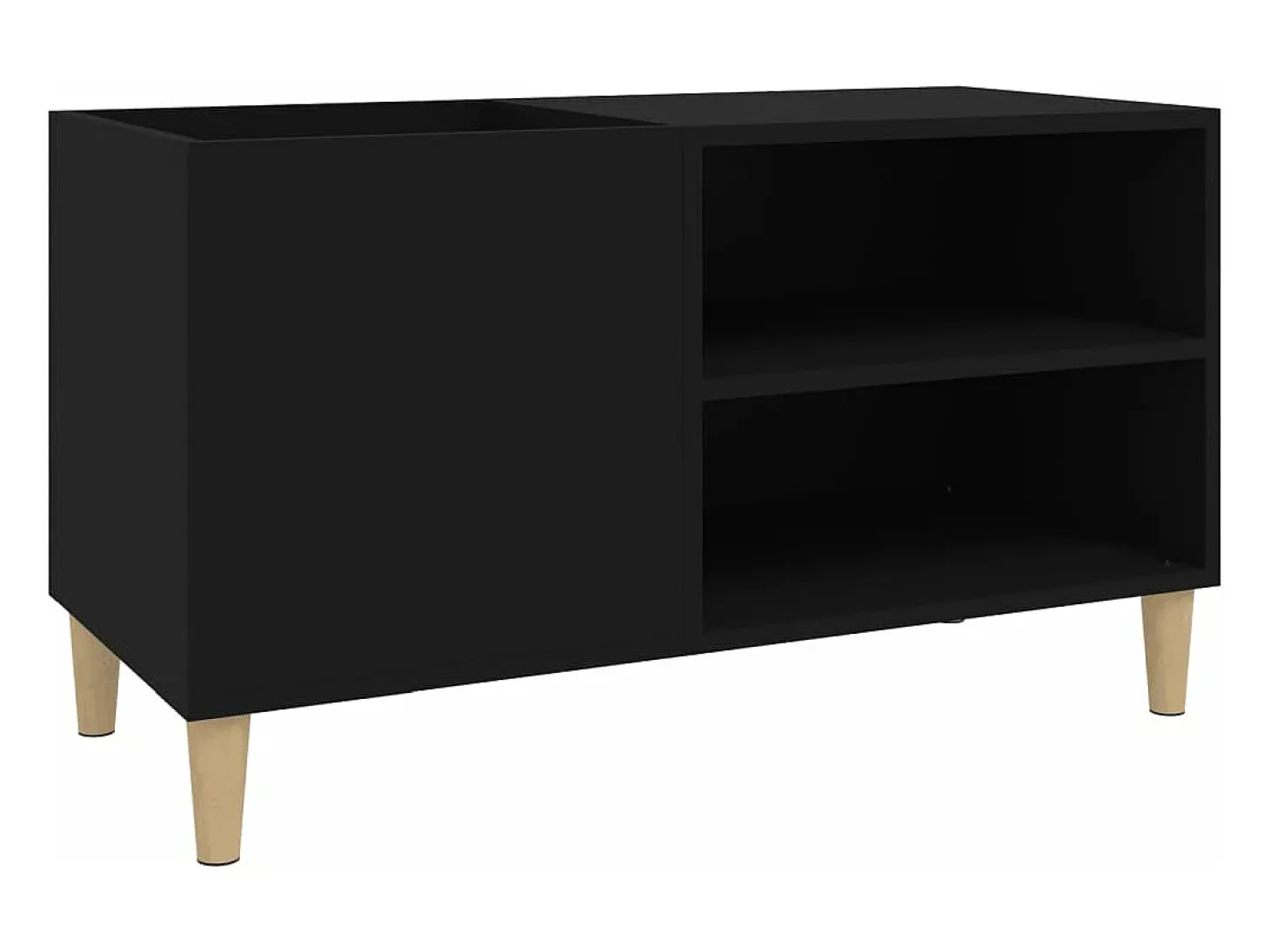 Armário para discos 84,5x38x48 cm derivados de madeira preto