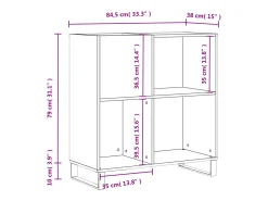 Armário para discos 84,5x38x89 cm derivados de madeira branco