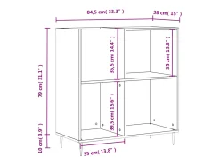 Armário para discos 84,5x38x89 cm derivados de madeira preto