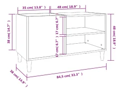 Armário para discos 84,5x38x48 cm derivados de madeira branco