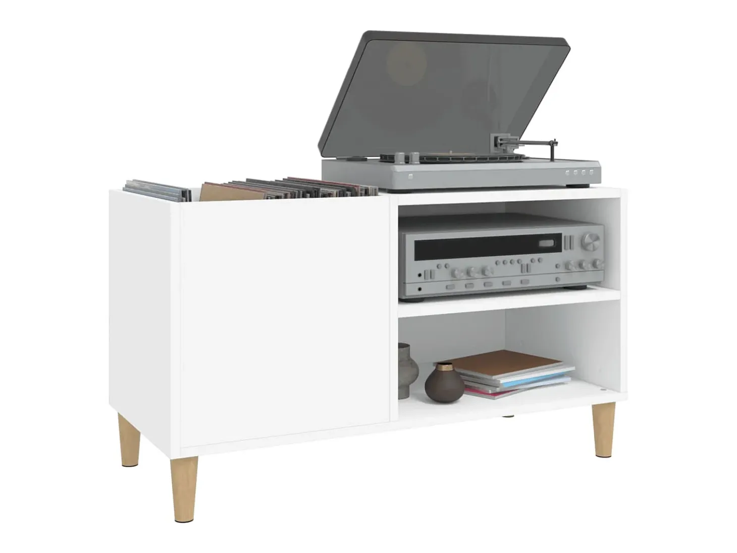 Armário para discos 84,5x38x48 cm derivados de madeira branco