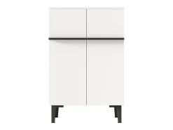Armário para sapatos branco com 2 portas - prateleiras ajustáveis 60 × 34,5 x 95 cm