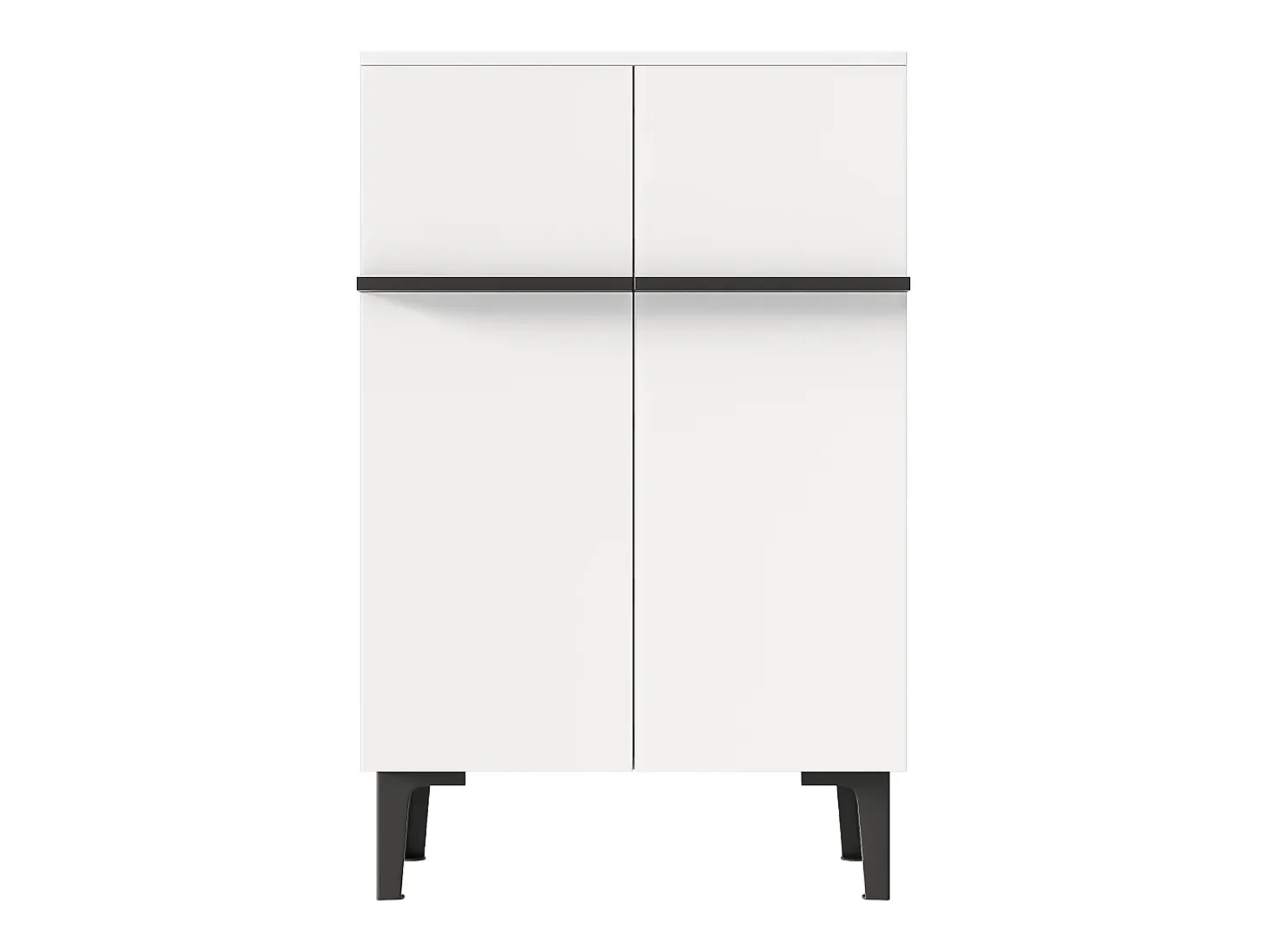Armário para sapatos branco com 2 portas - prateleiras ajustáveis 60 × 34,5 x 95 cm