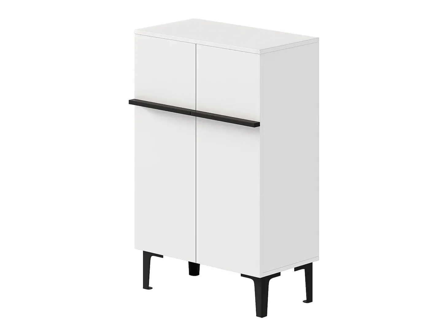 Armário para sapatos branco com 2 portas - prateleiras ajustáveis 60 × 34,5 x 95 cm