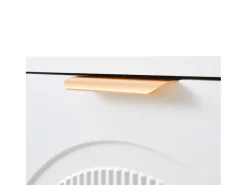 Armário para sapatos branco com 6 portas basculantes, 118x25x115 cm