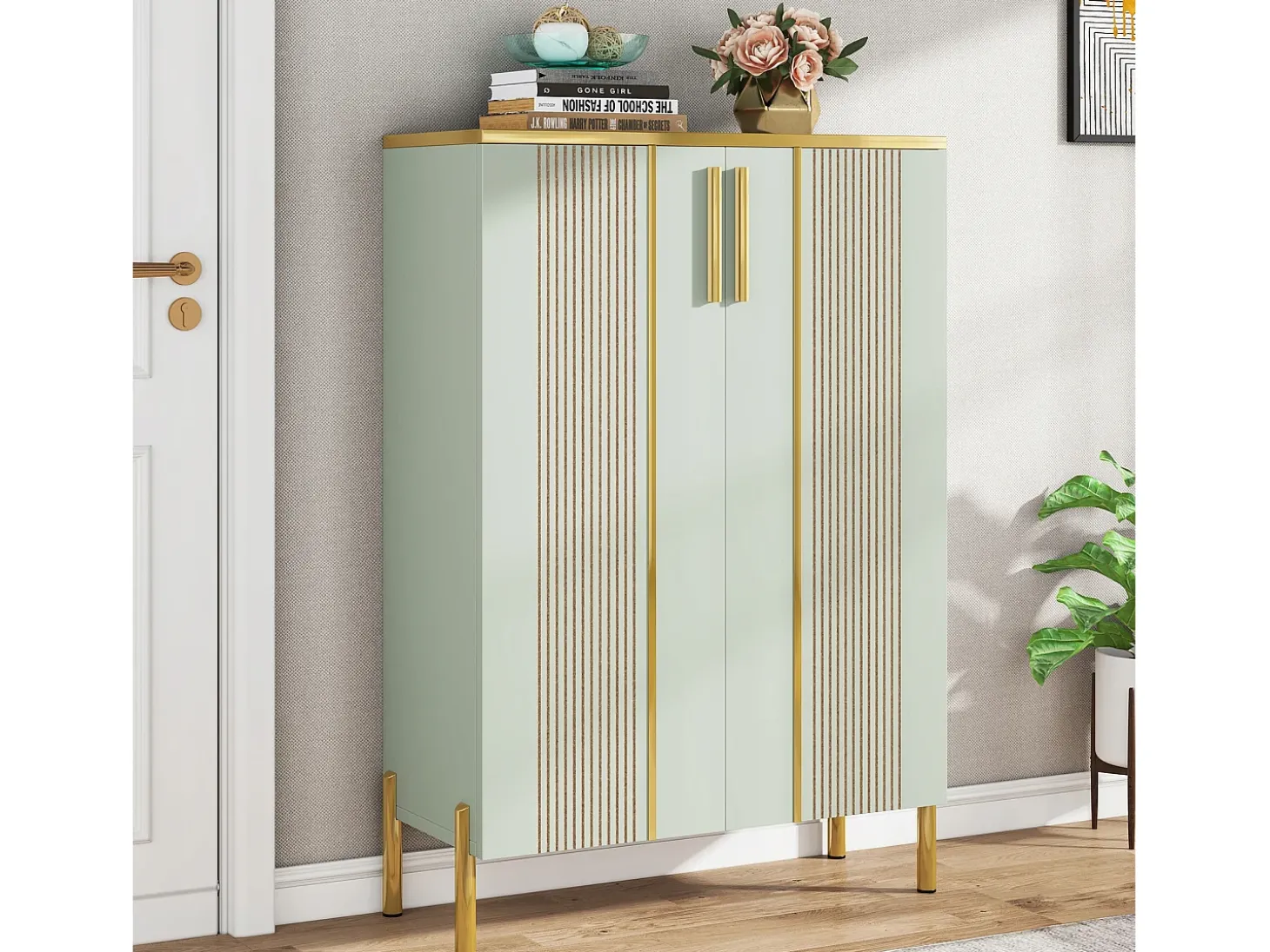 Armário para sapatos com 2 portas, 70 x 35 x 100 cm, com 6 níveis e prateleiras reguláveis, para 22 pares de sapatos