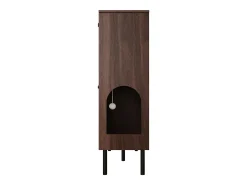 Armário para sapatos com quatro portas, espaço para guardar brinquedos para animais de estimação, cor nogueira
