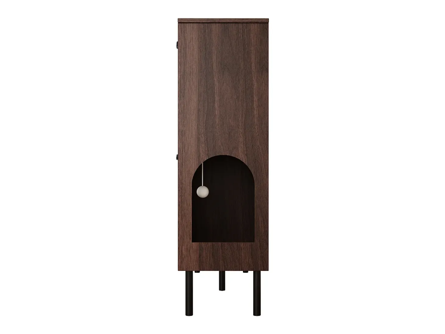 Armário para sapatos com quatro portas, espaço para guardar brinquedos para animais de estimação, cor nogueira