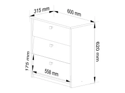 Armário para Sapatos MINI com 3 Portas Basculantes - 60 cm - Carvalho Sonoma