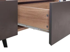 Armário para televisão em aglomerado de partículas laminadas de carvalho rústico