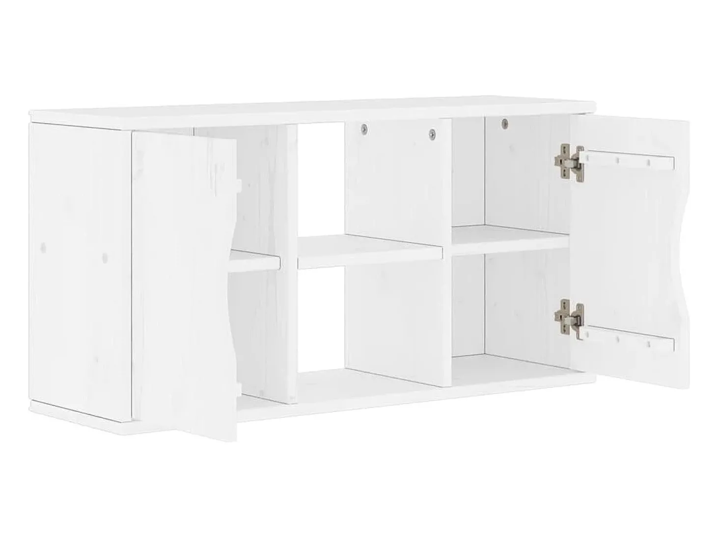 Armário para TV 79x24x40 cm Madeira maciça de pinho Branco