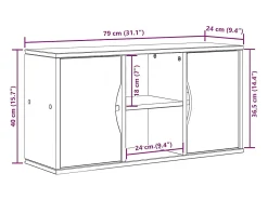 Armário para TV 79x24x40 cm Madeira maciça de pinho Branco