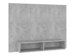 Armário parede p/ TV 120x23,5x90cm deriv. madeira cinza cimento