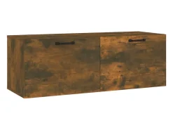 Armário parede 100x36,5x35 cm madeira processada carv. fumado