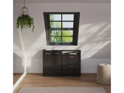 Armário sótão antracite alto brilho/antracite 120x46x81.6 rion