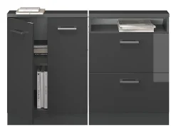 Armário sótão antracite alto brilho/antracite 120x46x81.6 rion