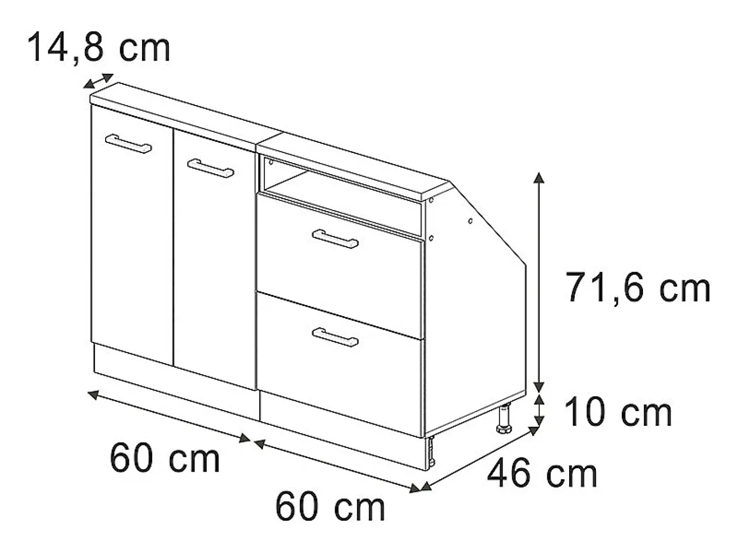 Armário sótão antracite alto brilho/carvalho goldkraft 120x46x81.6 rion
