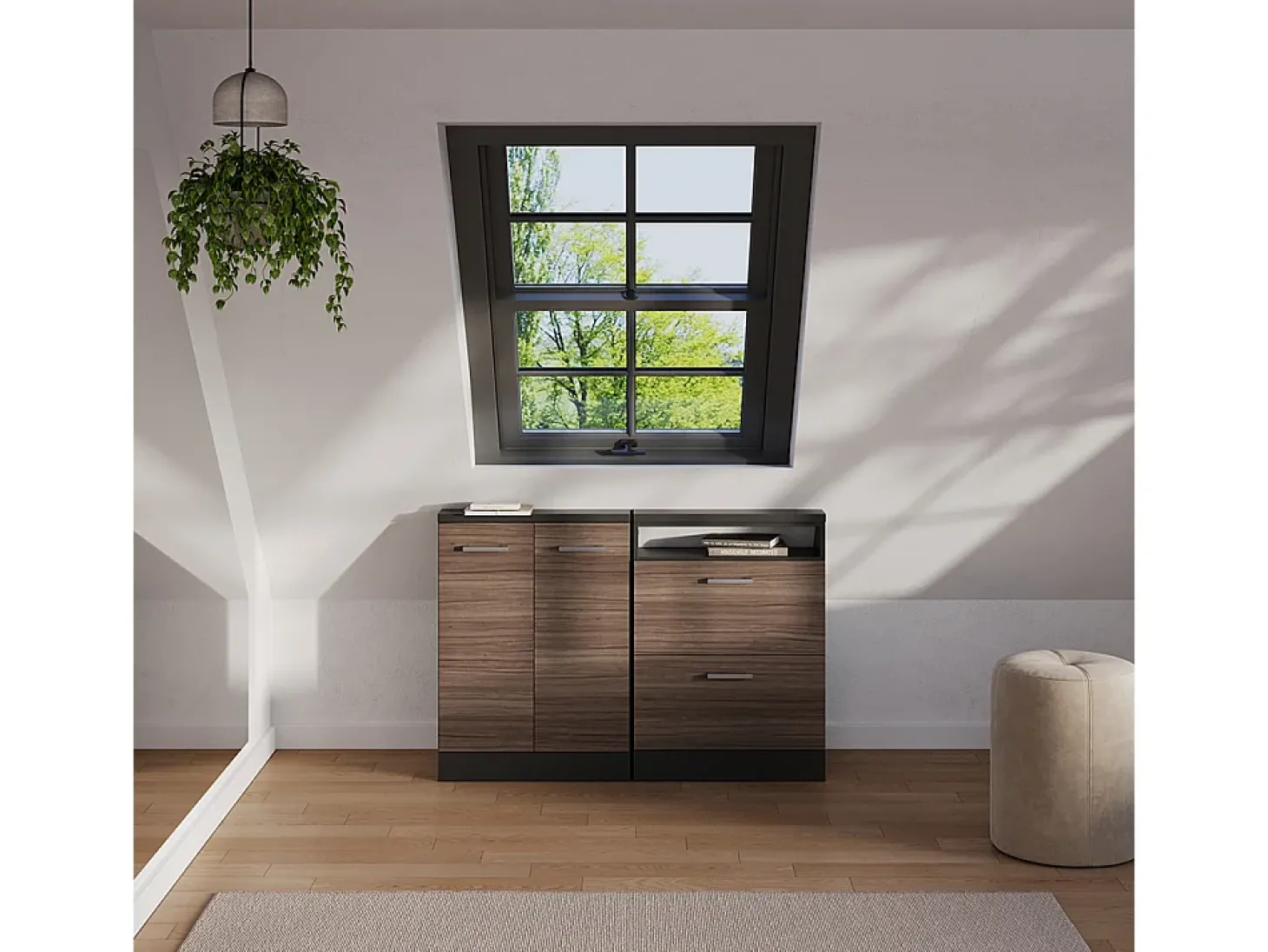 Armário sótão elegante cinza/antracite 120x46x81.6 rion