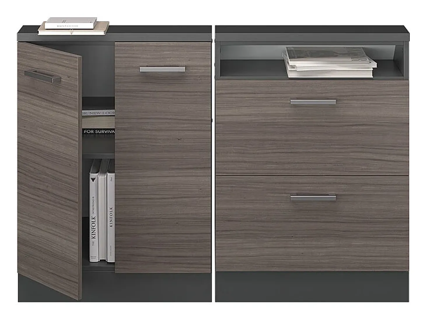 Armário sótão elegante cinza/antracite 120x46x81.6 rion
