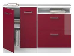 Armário sótão vermelho alto brilho 120x46x81.6 rion