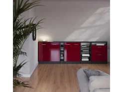 Armário sótão vermelho brilhante/antracite 120x46x81.6 rion