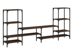 Armário TV 206,5x28,5x95cm derivados madeira carvalho castanho PT910375