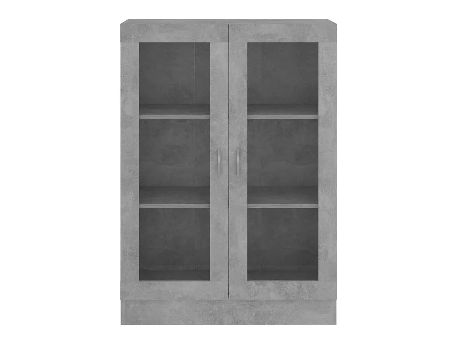 Armário vitrine derivados de madeira cinza cimento