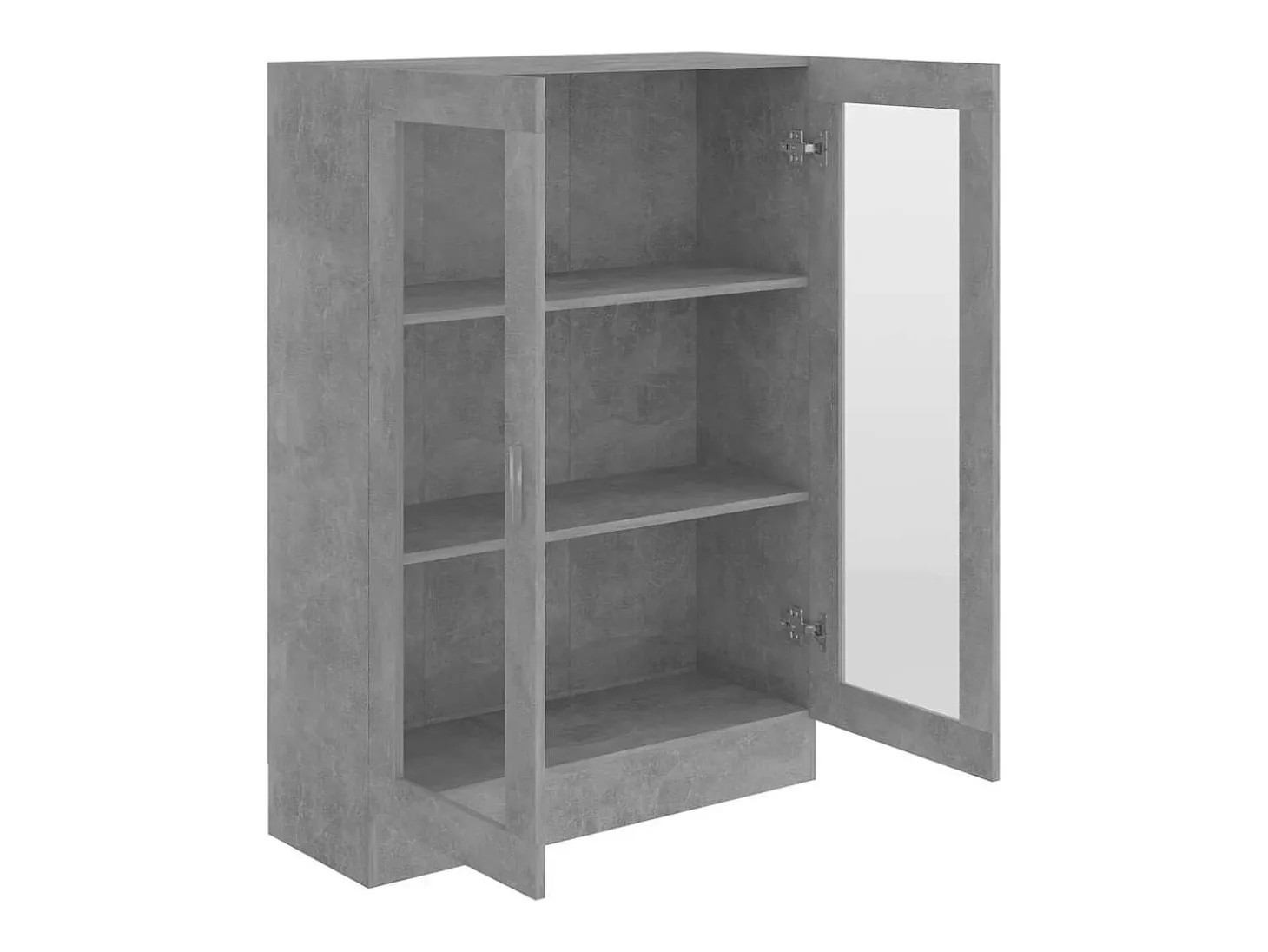Armário vitrine derivados de madeira cinza cimento
