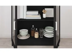 Armário vitrine 82,5x30,5x80 cm derivados de madeira preto