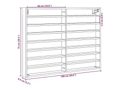 Armário vitrine 100x8,5x75 cm derivados de madeira branco