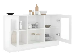 Armário vitrine 120x30,5x70 cm derivados de madeira branco PT340597