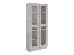 Armário vitrine 82,5x30,5x185,5cm derivados madeira cinzento