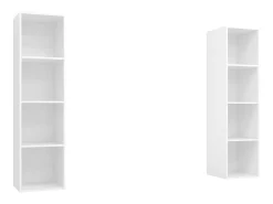 Armários de parede para TV 2 pcs derivados de madeira branco PT504580