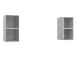 Armários de parede para TV 2pcs derivados madeira cinza cimento PT468893