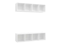 Armários de parede para TV 2 pcs derivados de madeira branco PT138020