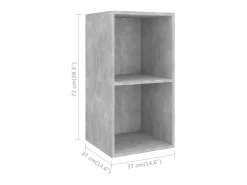 Armários de parede para TV 4pcs derivados madeira cinza cimento PT592842