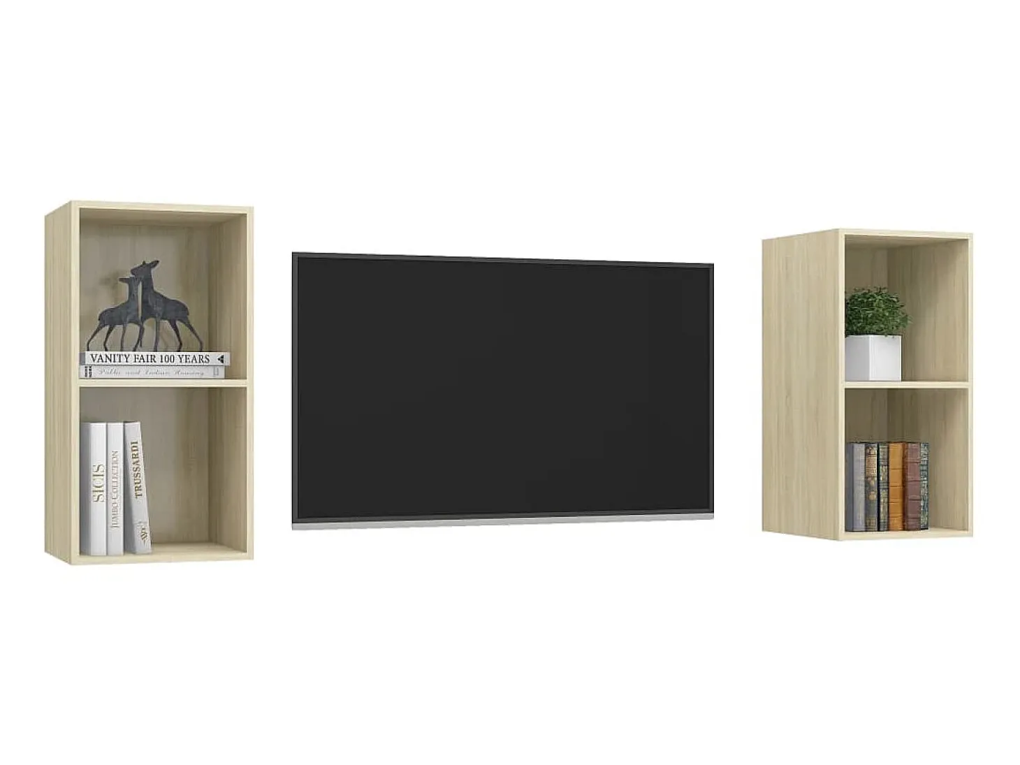 Armários de parede TV 2 pcs derivados madeira carvalho sonoma PT220967