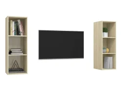 Armários de parede TV 2 pcs derivados madeira carvalho sonoma PT978188