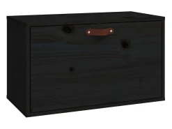Armários de parede 60x30x35 cm pinho maciço preto