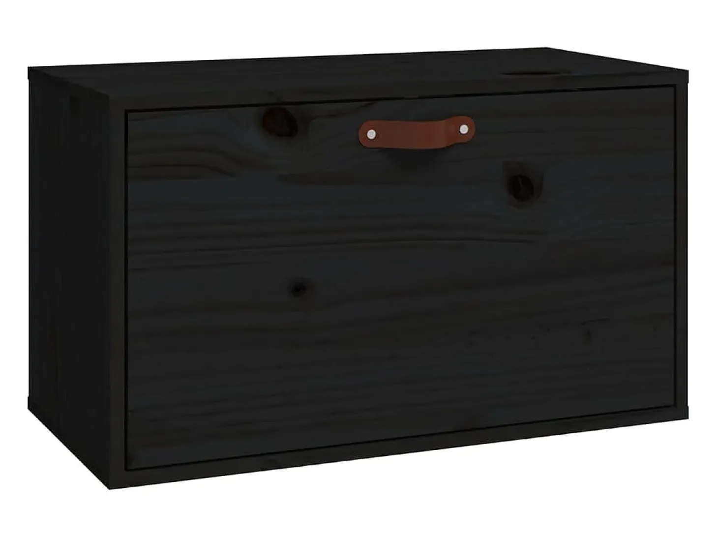 Armários de parede 60x30x35 cm pinho maciço preto