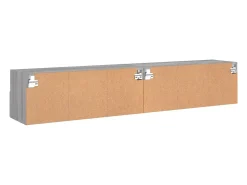 Armários de TV de parede prateleira multimídia aparador de TV sala de jantar sala de estar quarto 2 peças sonoma 80 x 30 x 30 cm madeira projetada cinza 02_0029032